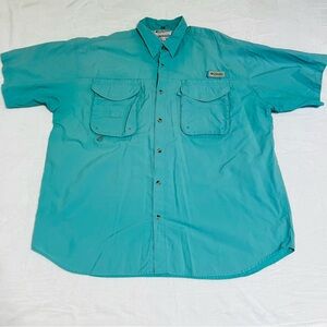 🎣Columbia Men’s Vented PFG Fishing Short Sleeve Shirt- Teal/Aqua - Size XXL